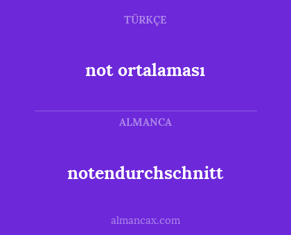 not ortalaması - notendurchschnitt