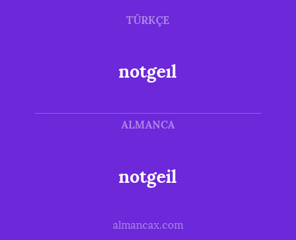 notgeil - notgeıl