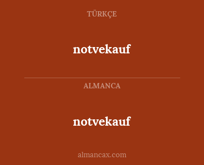 notvekauf - notvekauf