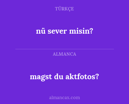 nü sever misin? - magst du aktfotos?