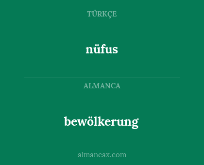 nüfus - bewölkerung