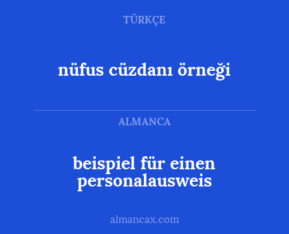 beispiel für einen personalausweis - nüfus cüzdanı örneği