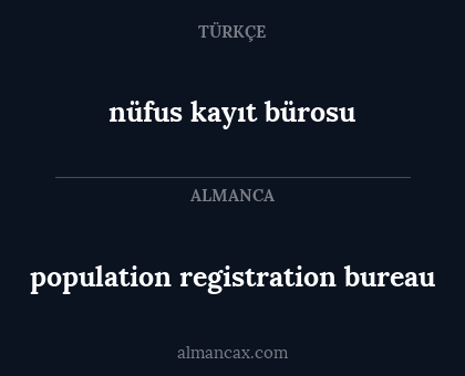 population registration bureau - nüfus kayıt bürosu