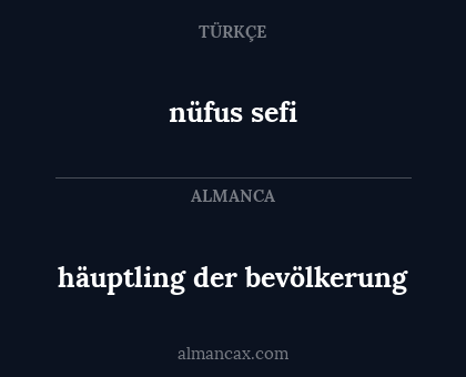 häuptling der bevölkerung - nüfus sefi