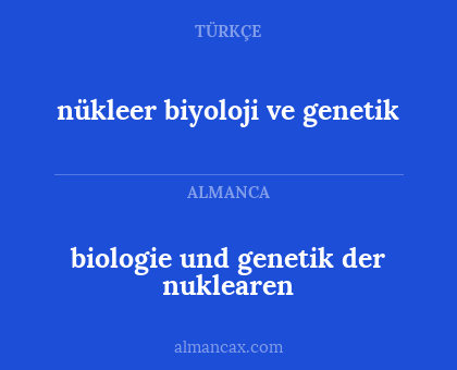 biologie und genetik der nuklearen - nükleer biyoloji ve genetik