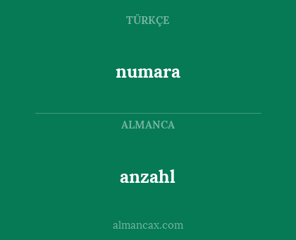 numara - anzahl