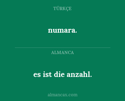 numara. - es ist die anzahl.