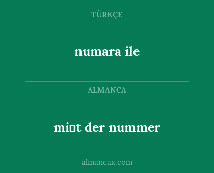 mi̇t der nummer - numara ile