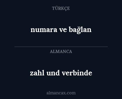 zahl und verbinde - numara ve bağlan