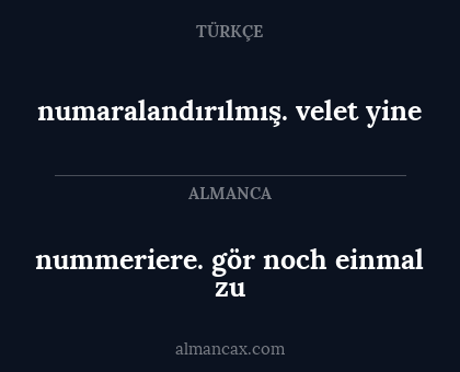 nummeriere. gör noch einmal zu - numaralandırılmış. velet yine