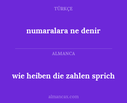 numaralara ne denir - wie heiben die zahlen sprich