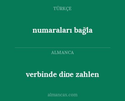 numaraları bağla - verbinde di̇e zahlen