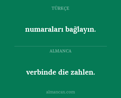 verbinde die zahlen. - numaraları bağlayın.