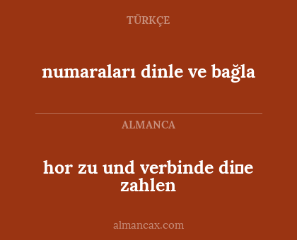 numaraları dinle ve bağla - hor zu und verbinde di̇e zahlen