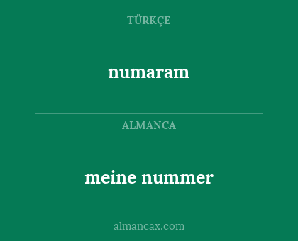 numaram - meine nummer
