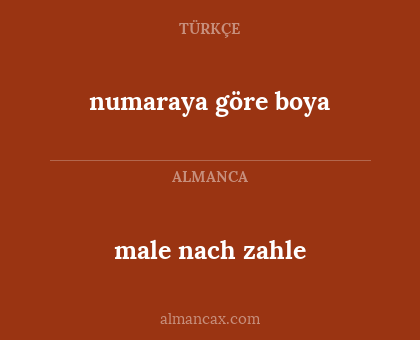 numaraya göre boya - male nach zahle