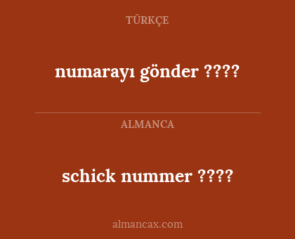 schick nummer ???? - numarayı gönder ????