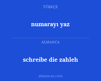 numarayı yaz - schreibe die zahleh