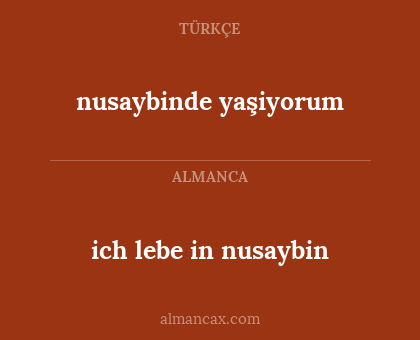 nusaybinde yaşiyorum - ich lebe in nusaybin