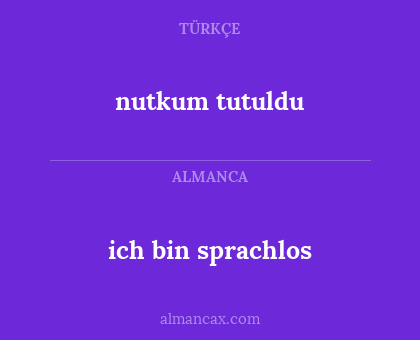 nutkum tutuldu - ich bin sprachlos