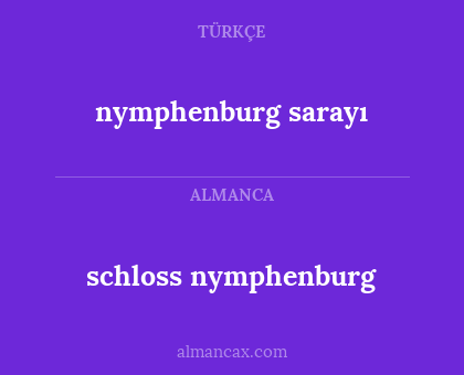 nymphenburg sarayı - schloss nymphenburg