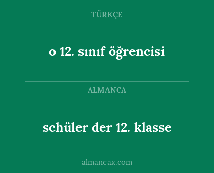 schüler der 12. klasse - o 12. sınıf öğrencisi