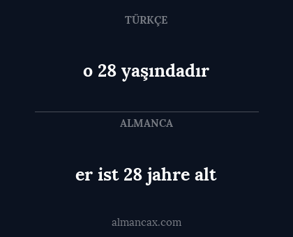 o 28 yaşındadır - er ist 28 jahre alt
