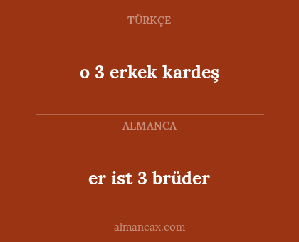 o 3 erkek kardeş - er ist 3 brüder