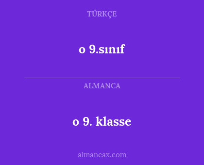 o 9.sınıf - o 9. klasse