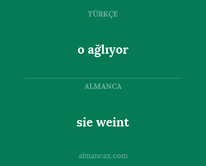 sie weint - o ağlıyor