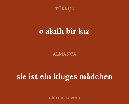 sie ist ein kluges mädchen - o akıllı bir kız