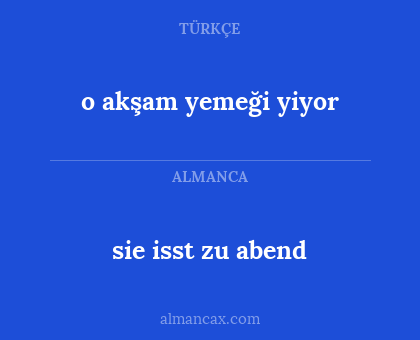 o akşam yemeği yiyor - sie isst zu abend