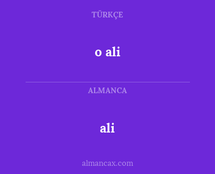 o ali - ali