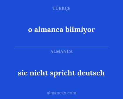 o almanca bilmiyor - sie nicht spricht deutsch