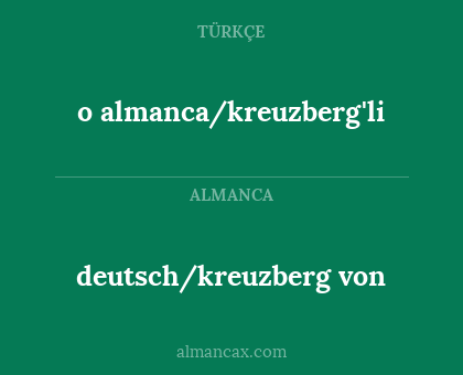 deutsch/kreuzberg von - o almanca/kreuzberg'li
