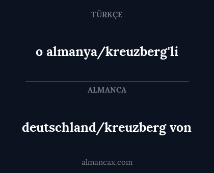 o almanya/kreuzberg'li - deutschland/kreuzberg von