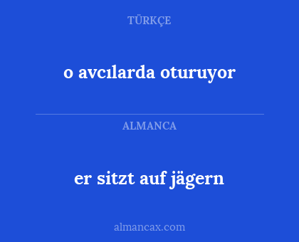 er sitzt auf jägern - o avcılarda oturuyor