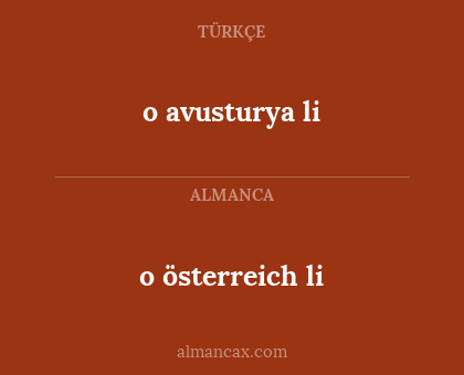 o avusturya li - o österreich li