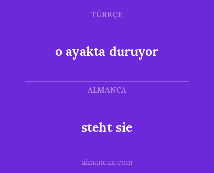 o ayakta duruyor - steht sie