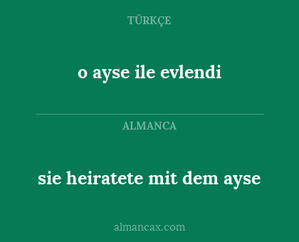 o ayse ile evlendi - sie heiratete mit dem ayse