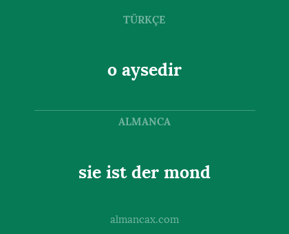 o aysedir - sie ist der mond