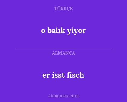 er isst fisch - o balık yiyor