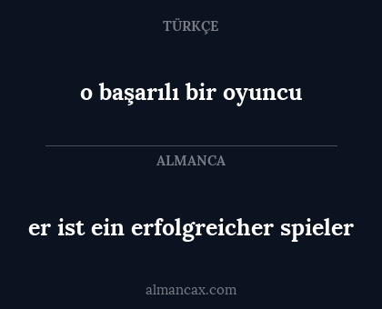 er ist ein erfolgreicher spieler - o başarılı bir oyuncu