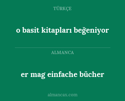er mag einfache bücher - o basit kitapları beğeniyor