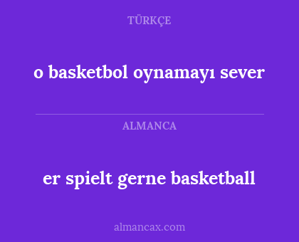 o basketbol oynamayı sever - er spielt gerne basketball