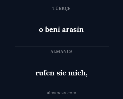 o beni arasin - rufen sie mich,