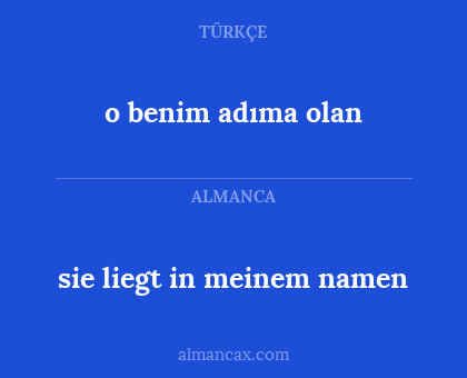 o benim adıma olan - sie liegt in meinem namen
