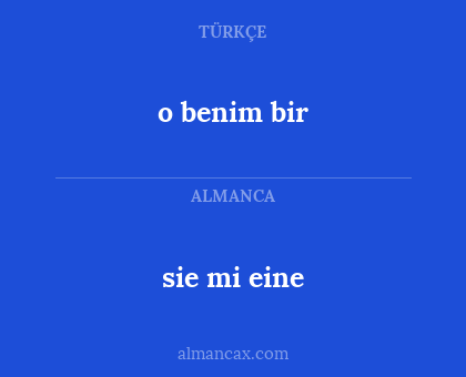 sie mi eine - o benim bir