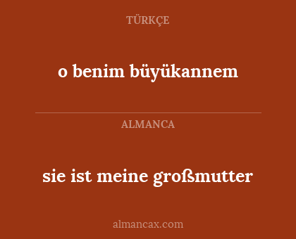 sie ist meine großmutter - o benim büyükannem
