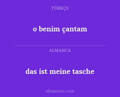 o benim çantam - das ist meine tasche